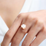 Magnolia Flower Grandeur Rose Color 925 Sterling Silver Ring