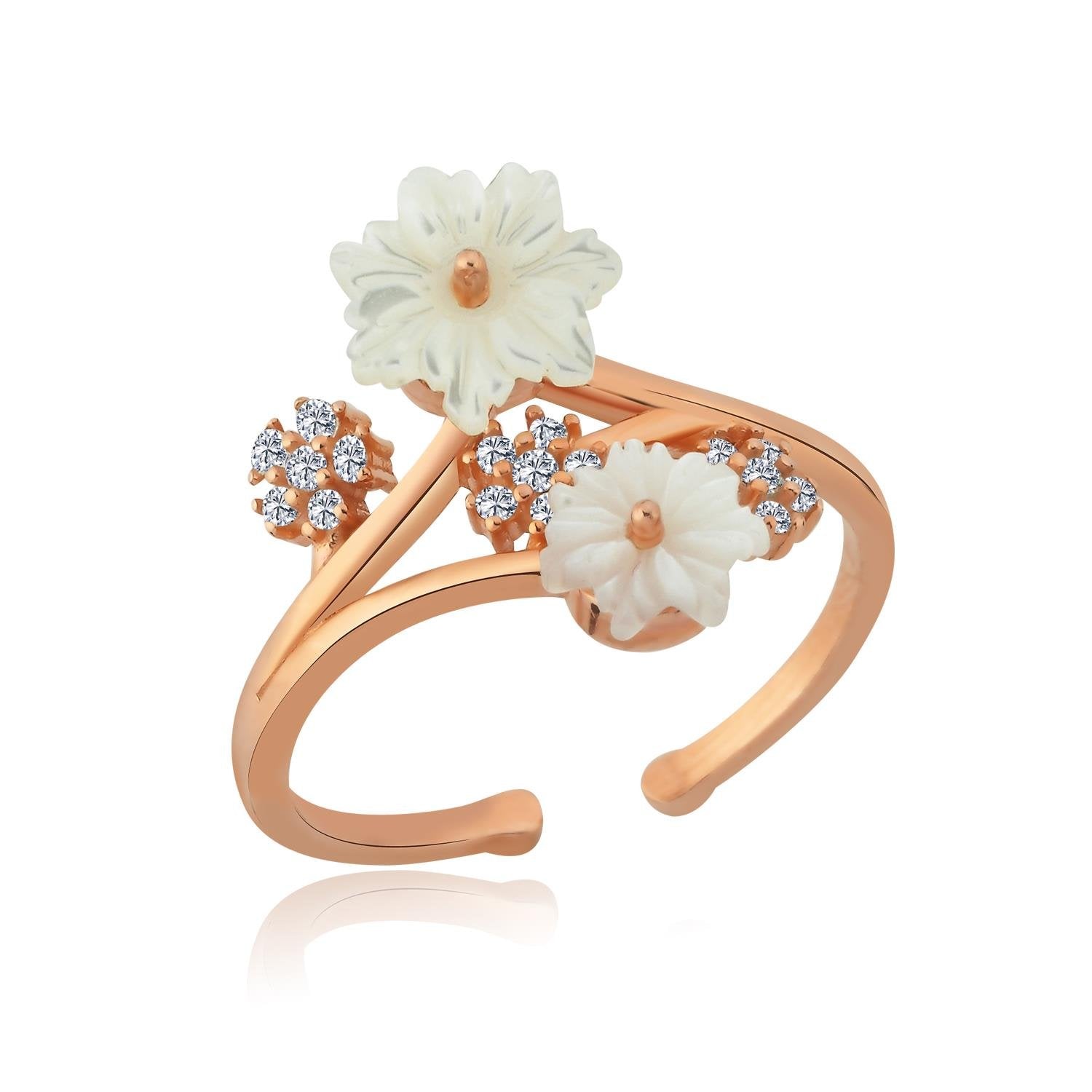 Magnolia Symphony Flowers 925 Sterling Silver Ring